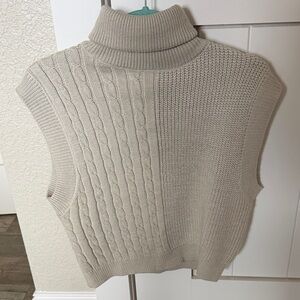 Le Lis Taupe Cowl Neck Sweater Vest